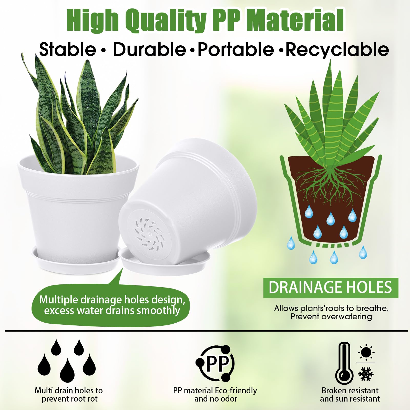 Mumufy pot and matching saucer side profile, stable base and clean water catch for surfaces