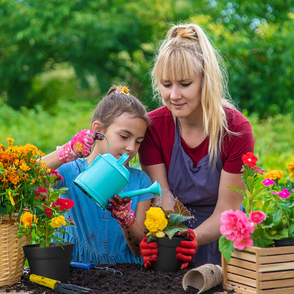 Mumufy stacked pots to show compact storage and transportability for nursery or workshop use