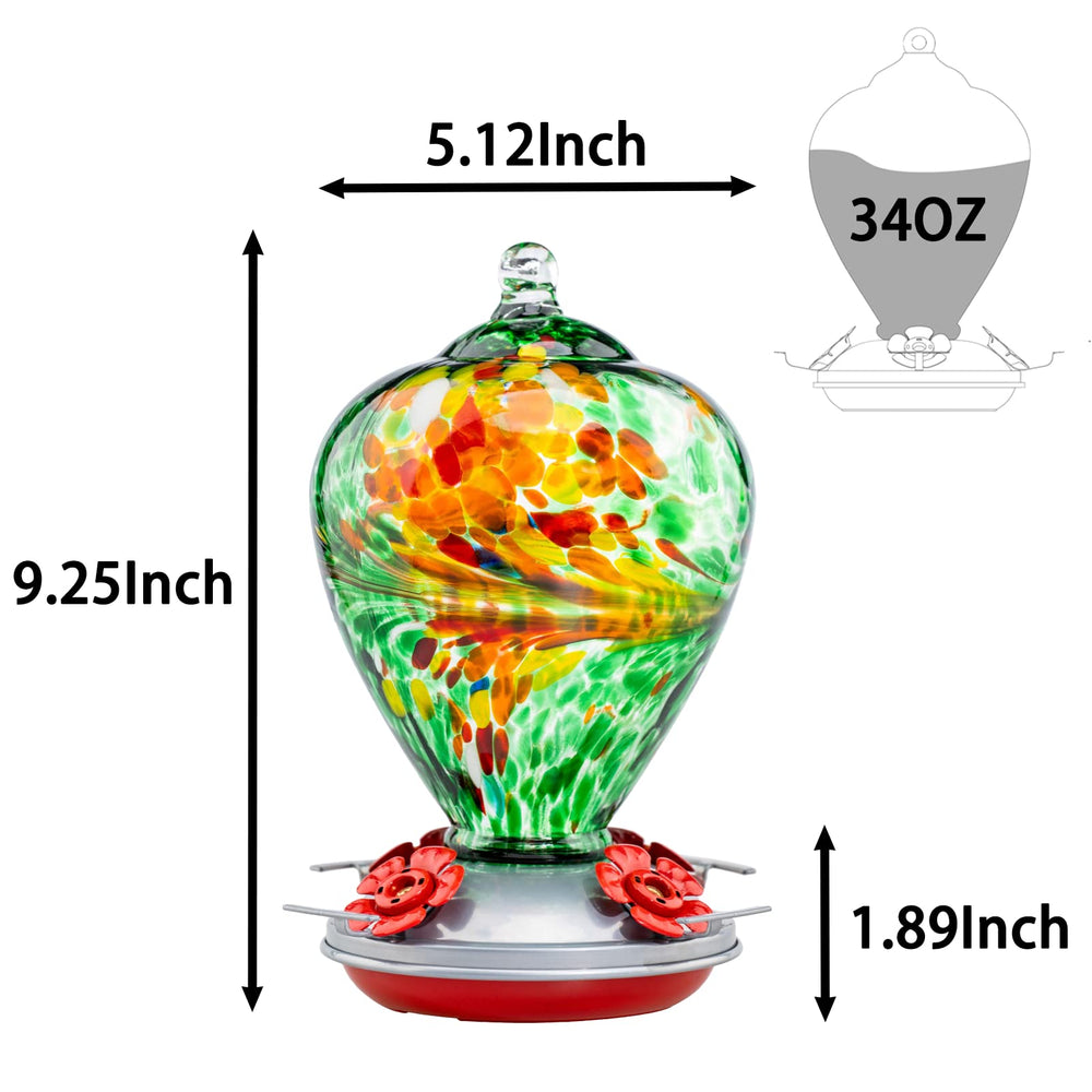 Muse Garden peacock size comparison with hand, demonstrates 34oz capacity