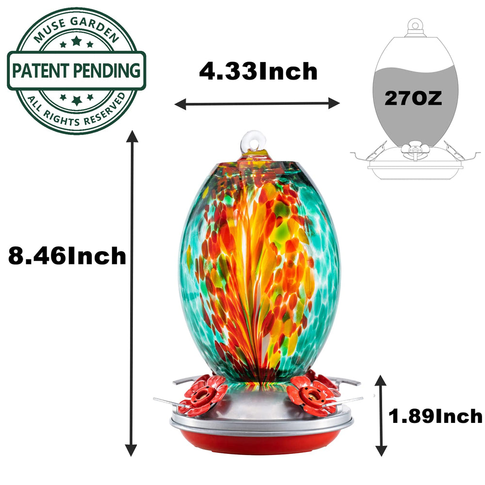Muse Garden scale comparison with 27oz bottle showing size and generous nectar capacity