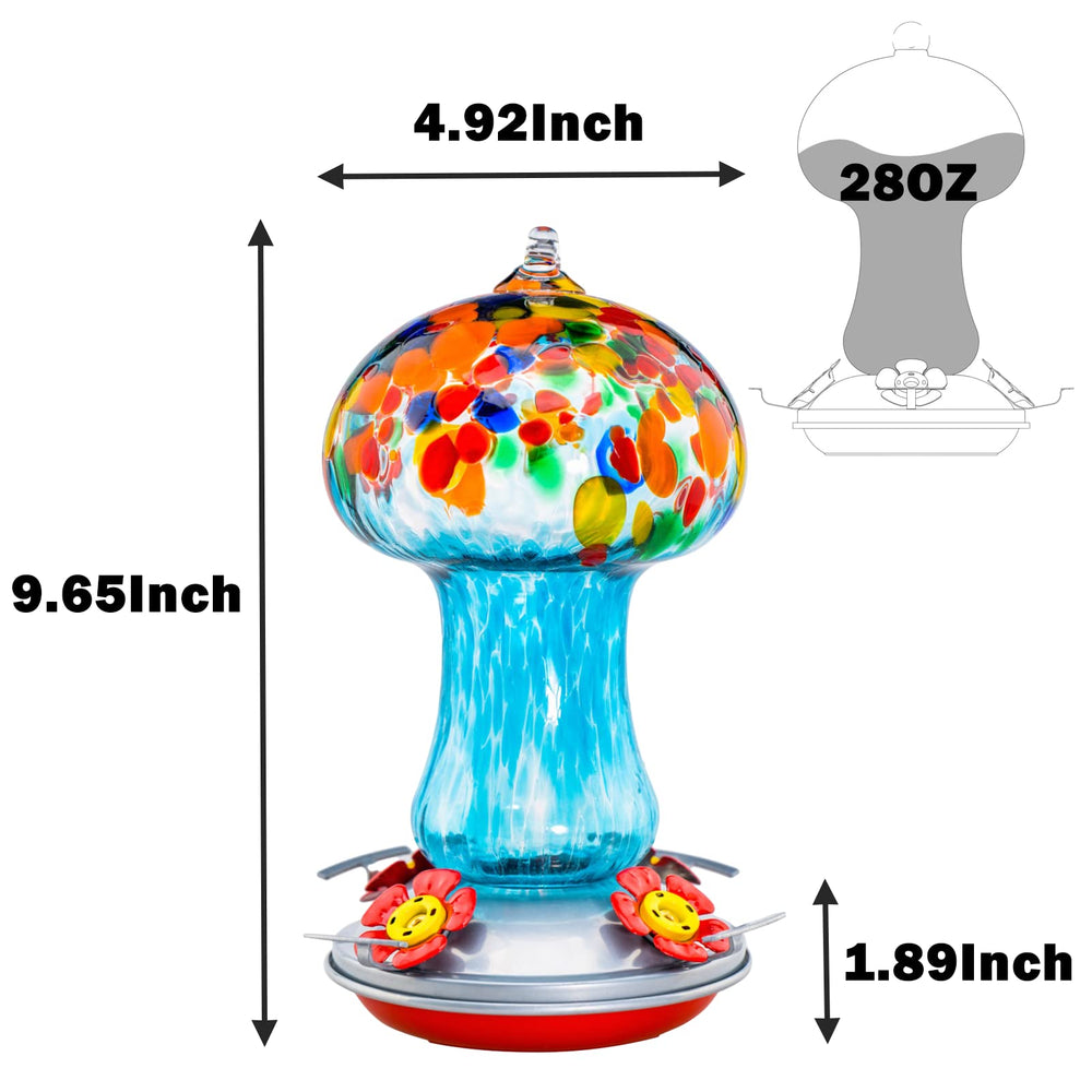 Muse Garden feeder held in hand showing 28oz scale for placement decisions