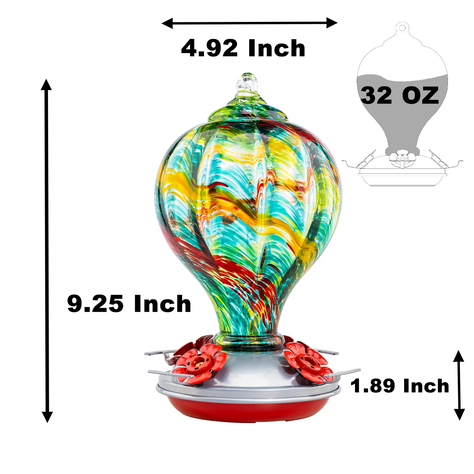 Muse Garden size comparison with 32oz scale showing capacity and refill convenience