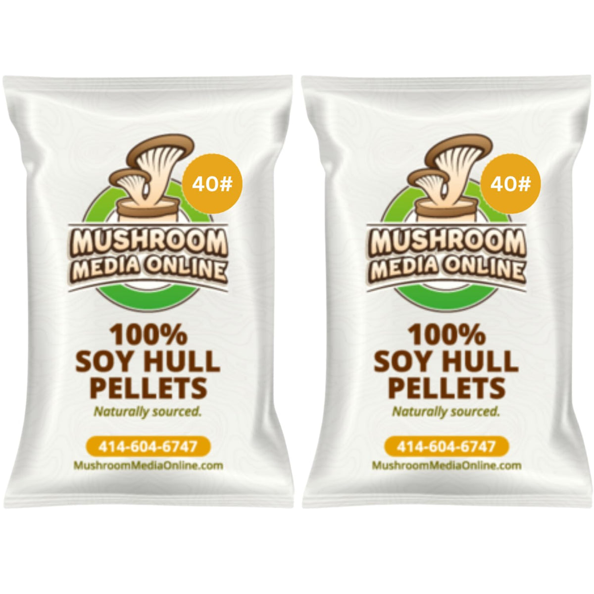 MushroomMediaOnline front bag view showing product label and tidy 20 lb packaging