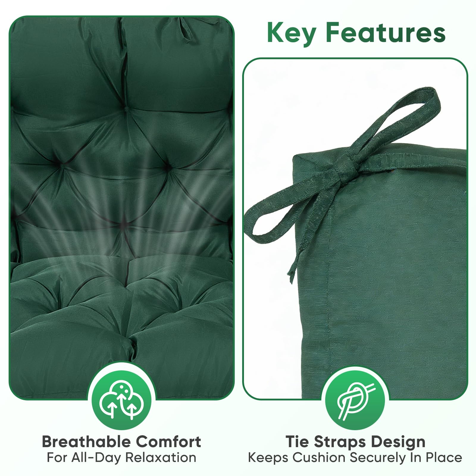 MusyVocay cushion on porch swing in use offering cozy outdoor seating
