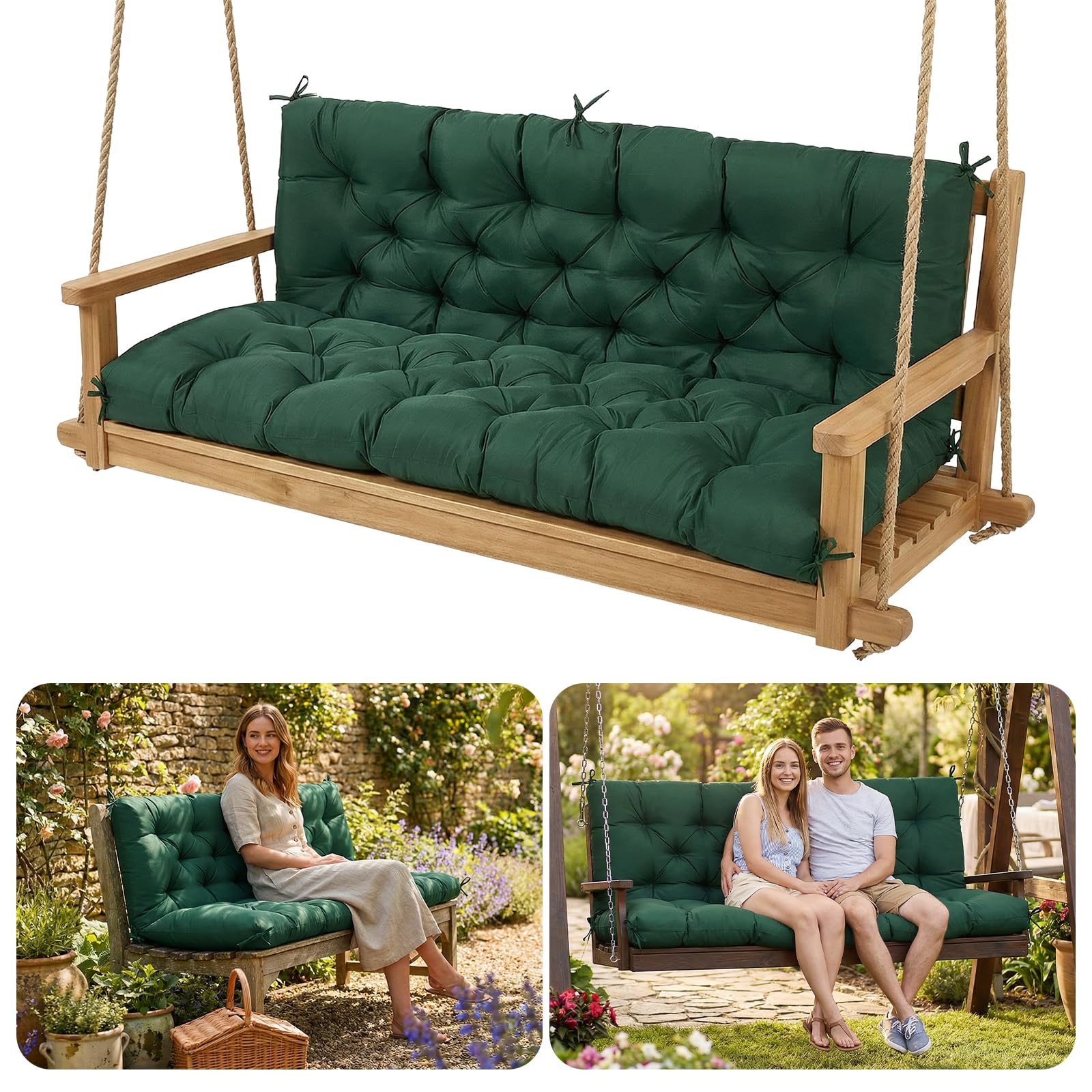 MusyVocay swing cushion front view showing full fit and comfort