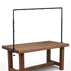 Mutualsign front view of full table arch showing stable setup and quick styling