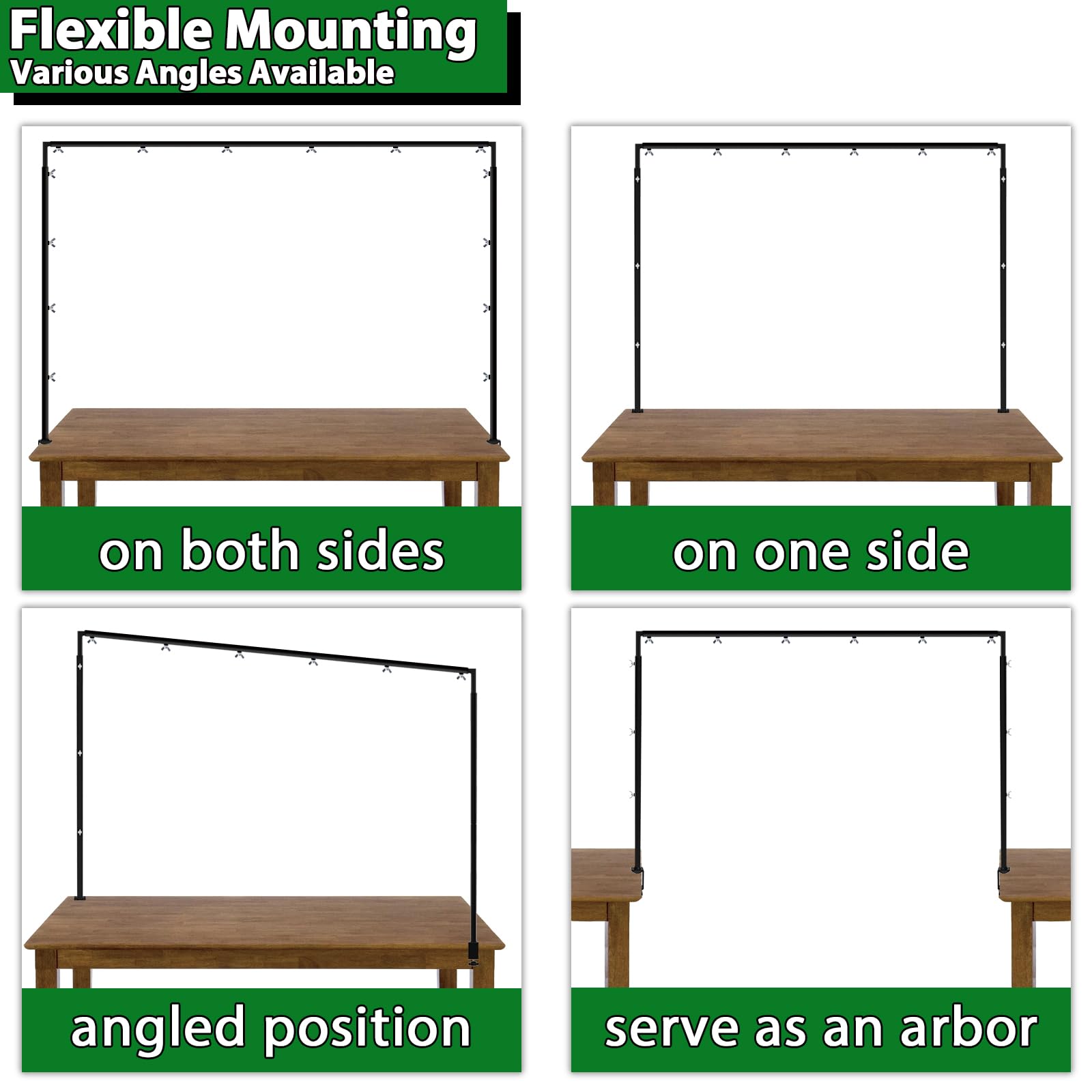 Mutualsign arch beside ruler for scale demonstrating adjustable height and length