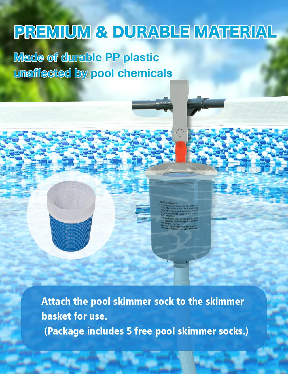 MUWOOB mounted on Intex pool edge showcasing universal fit and stable attachment