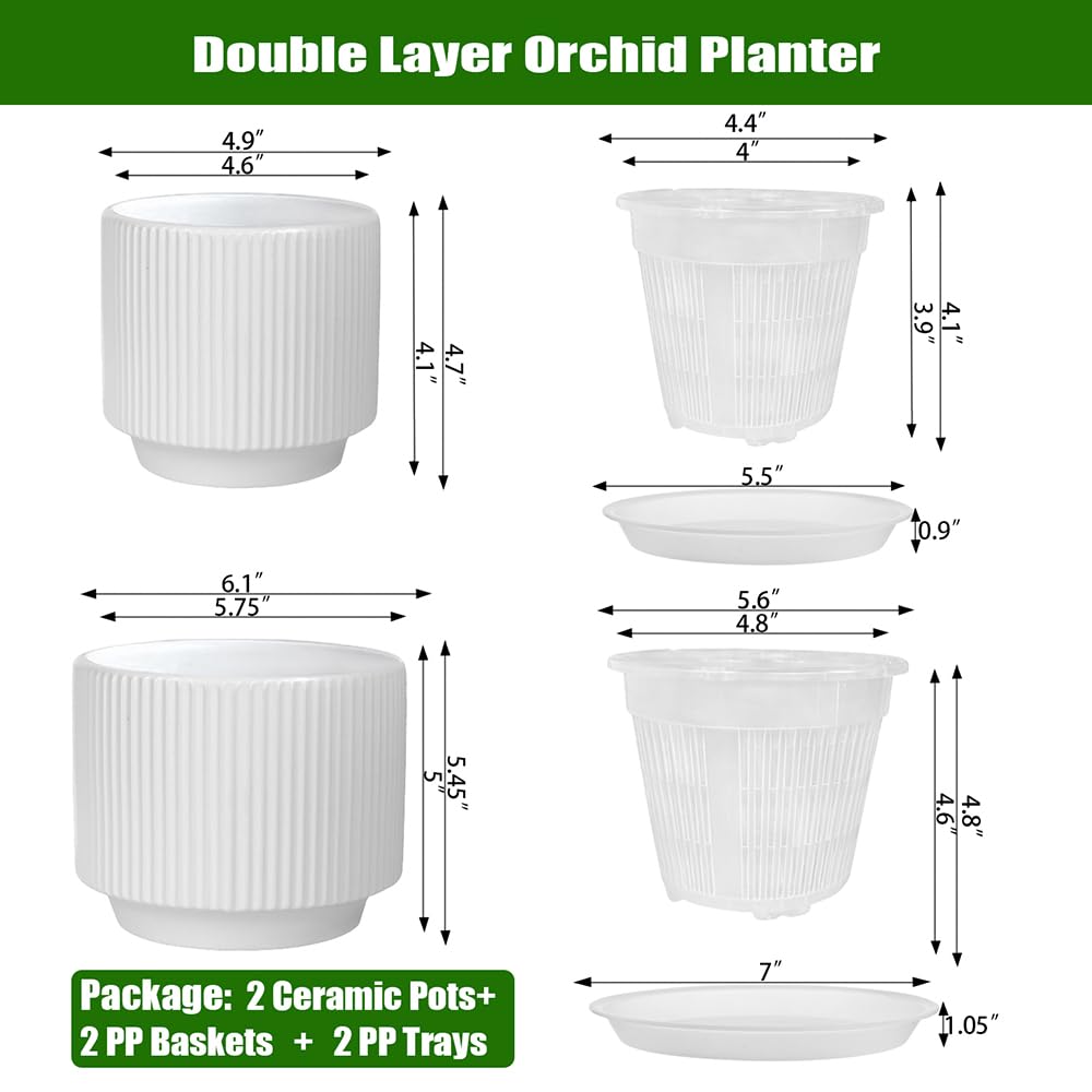 MUZHI clear inner orchid basket close-up showing slots and air cone, improves root airflow