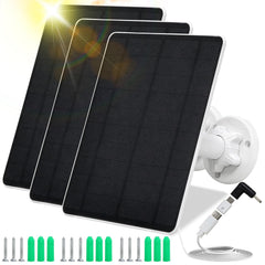 MUZUZZI solar panel front view showing compact monocrystalline cells and durable frame benefits reliable charging