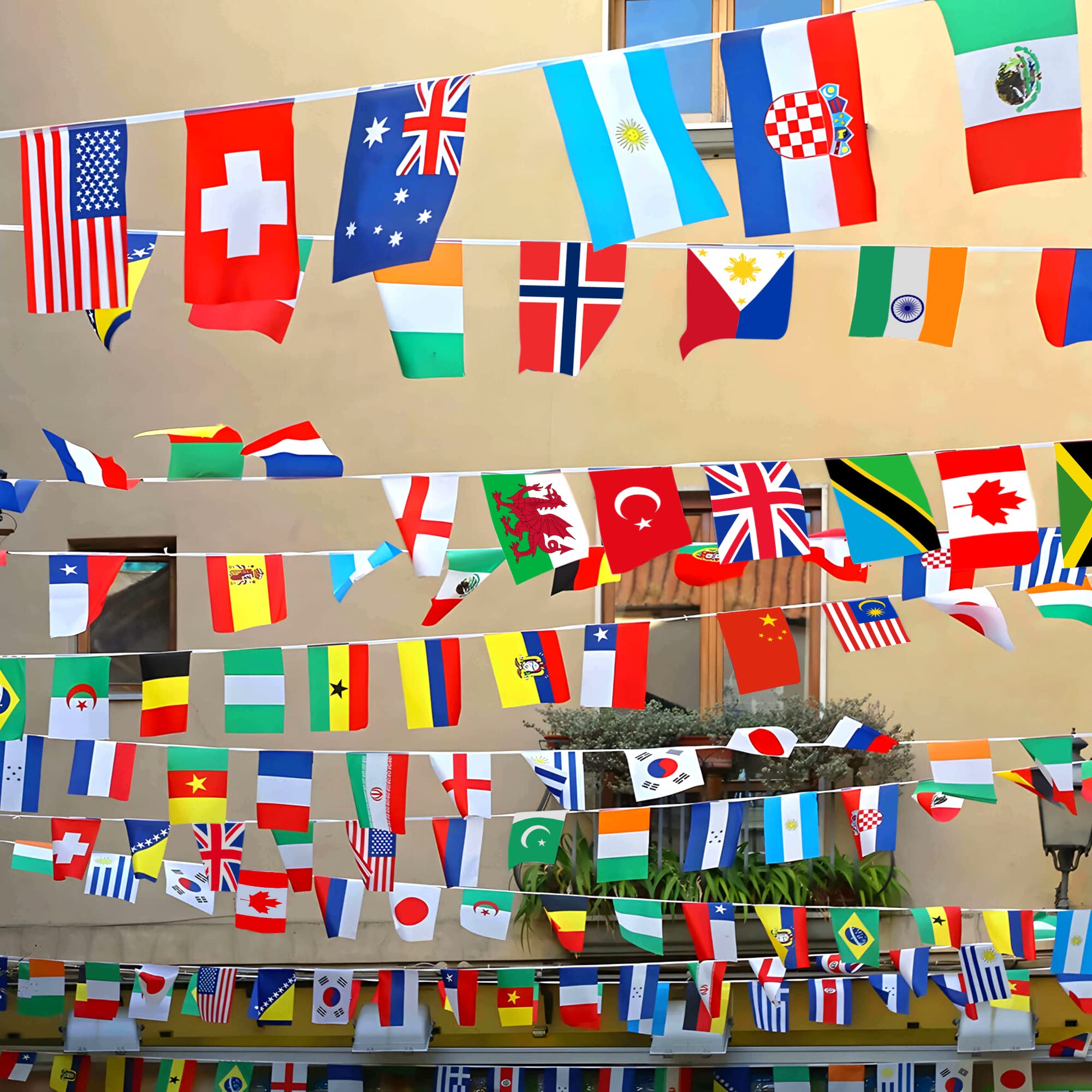 MVPRING classroom party display with flags creating festive vibe