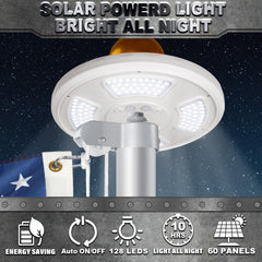 MVPRING solar light top view with LEDs highlighting nighttime visibility