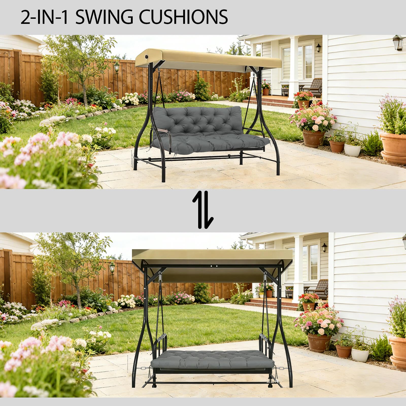 MVRFN detail of anti-slip ties securing cushion for stable outdoor seating