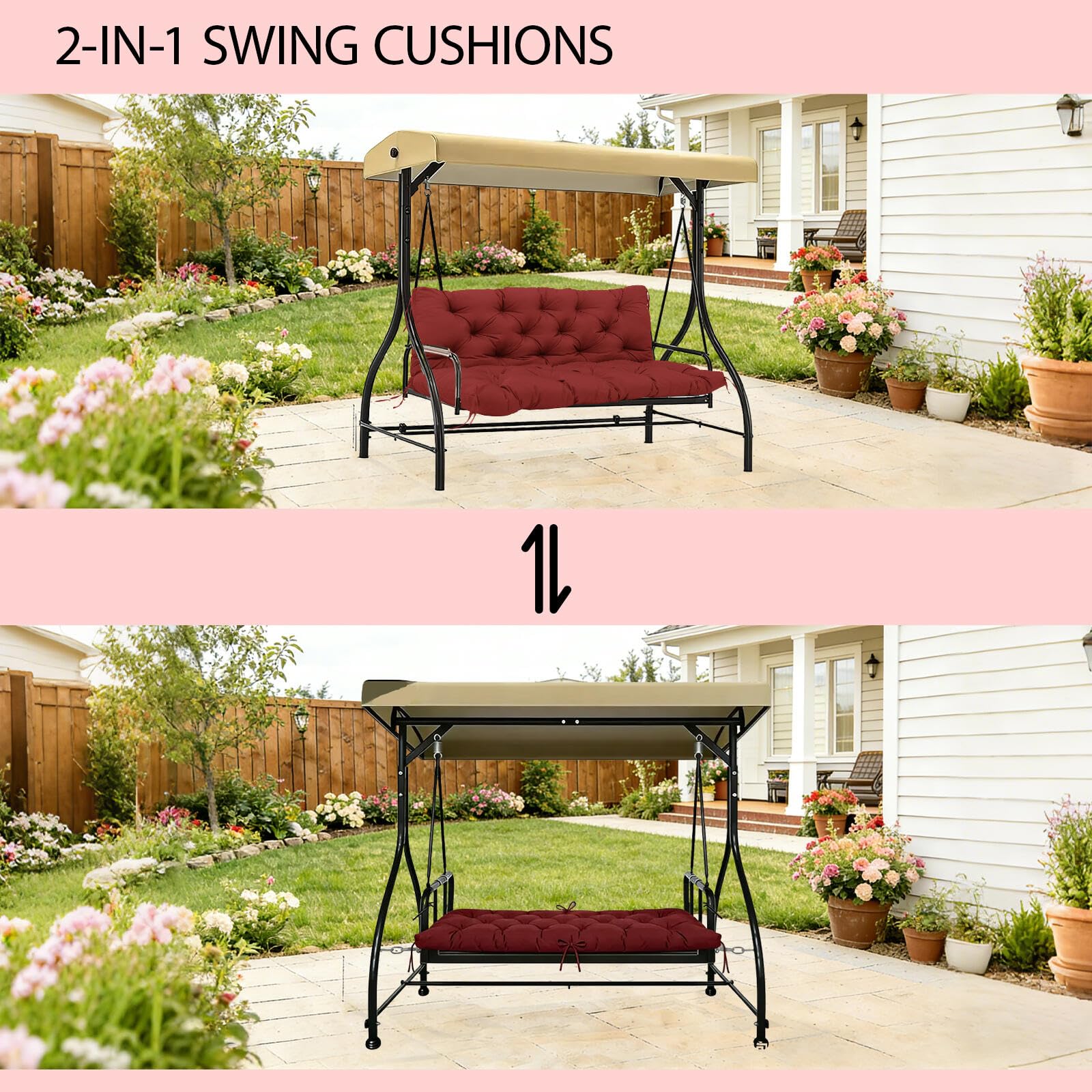 MVRFN detail of eight non-slip ties securing cushion firmly to furniture