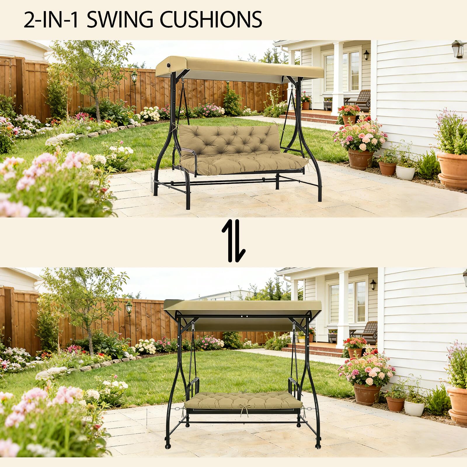MVRFN underside with anti-slip ties to secure cushion and prevent sliding