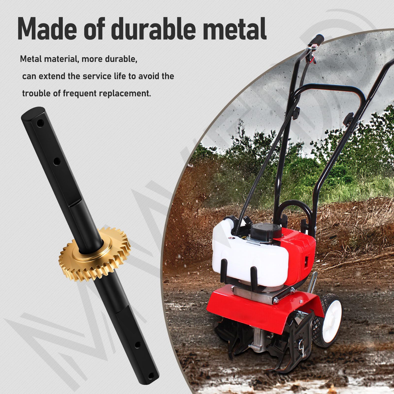 MWEDP installed on mini tiller showing fitment on Earthquake-style cultivator