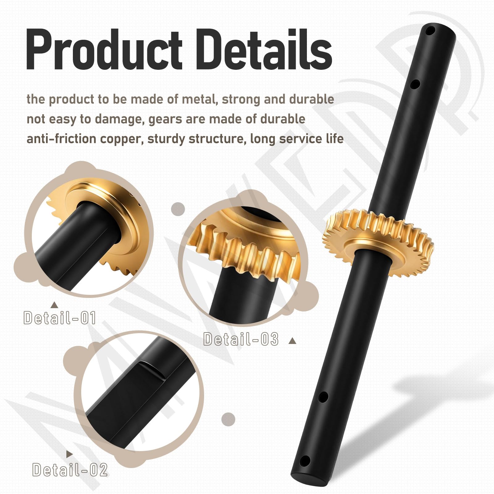 MWEDP side profile of shaft and tine layout demonstrating robust construction