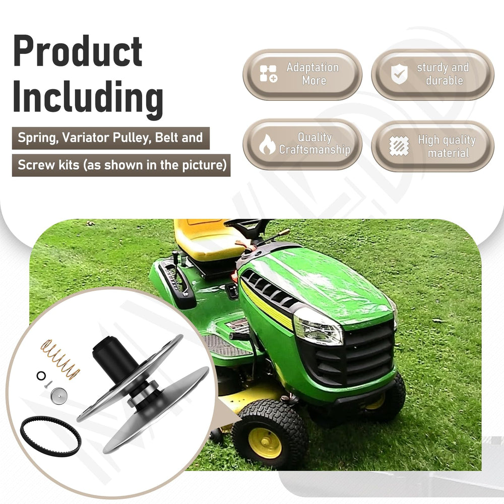 MWEDP pulley kit installed on Jo-hn Deere transmission for direct-fit confidence