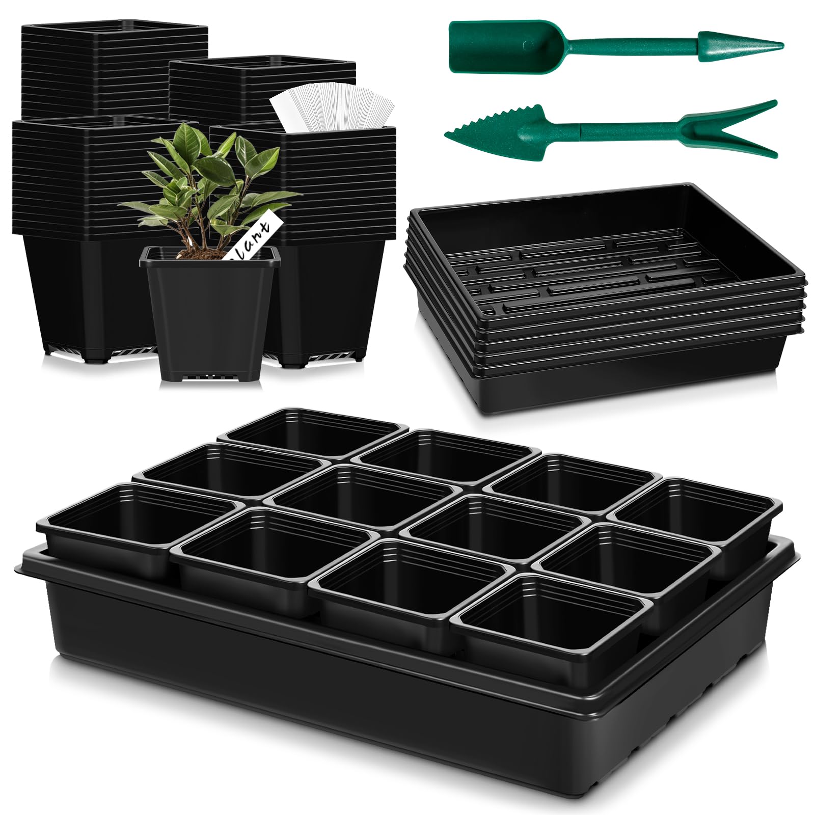 mwellewm front view of five trays and sixty pots showing full kit benefits