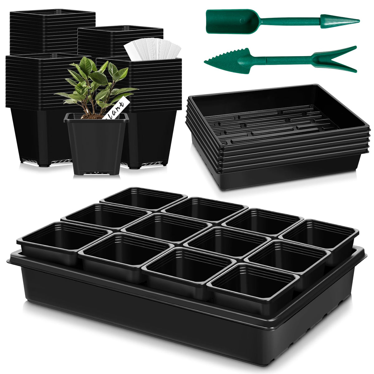 mwellewm front view of five trays and sixty pots showing full kit benefits