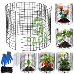 mwellewm front packaging showing 15-piece garden protectors and included parts, protects plants
