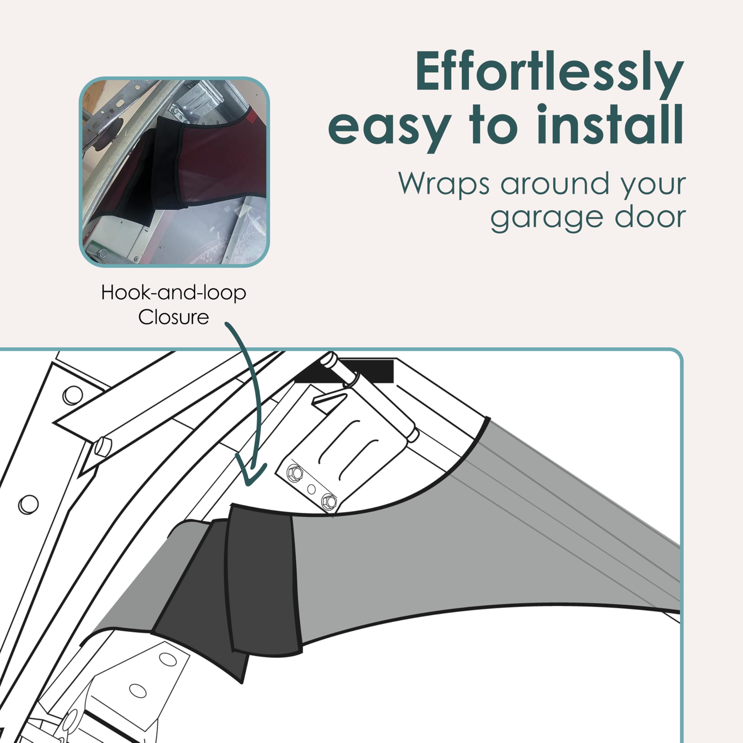 My Door Decor banner on open garage demonstrating door functionality retained