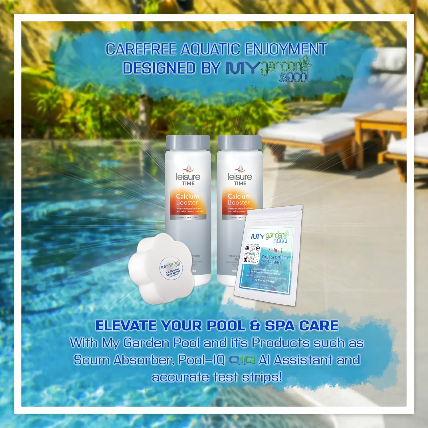 My Garden Pool 20-count test strips box for quick water readings