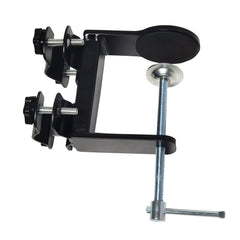 MY RUSTIC clamp front view mounted on a deck rail showing secure hold