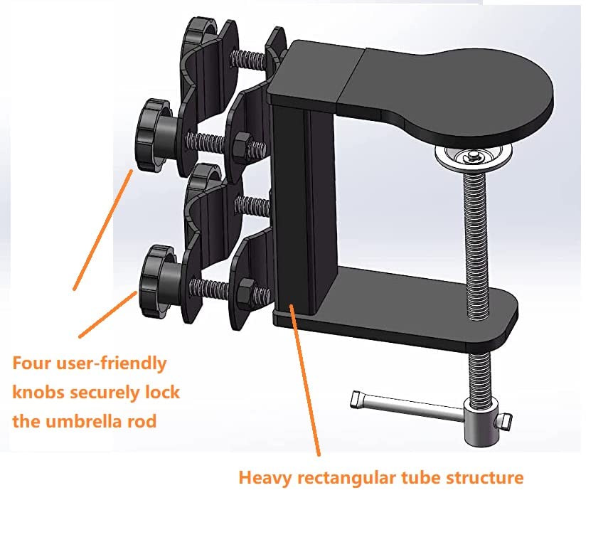 MY RUSTIC clamp attached to bleacher chair offering portable shade