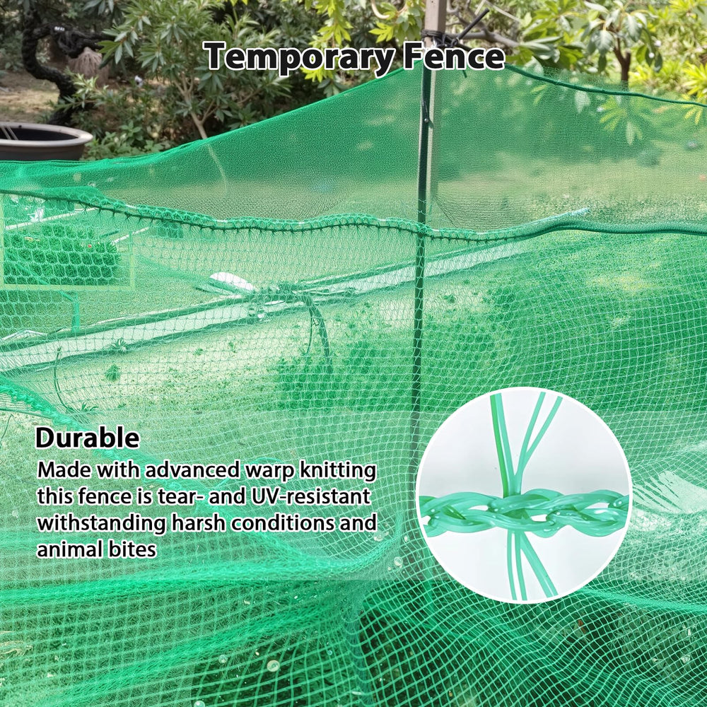 mychoiii fence installed around garden protecting beds from rabbits and poultry