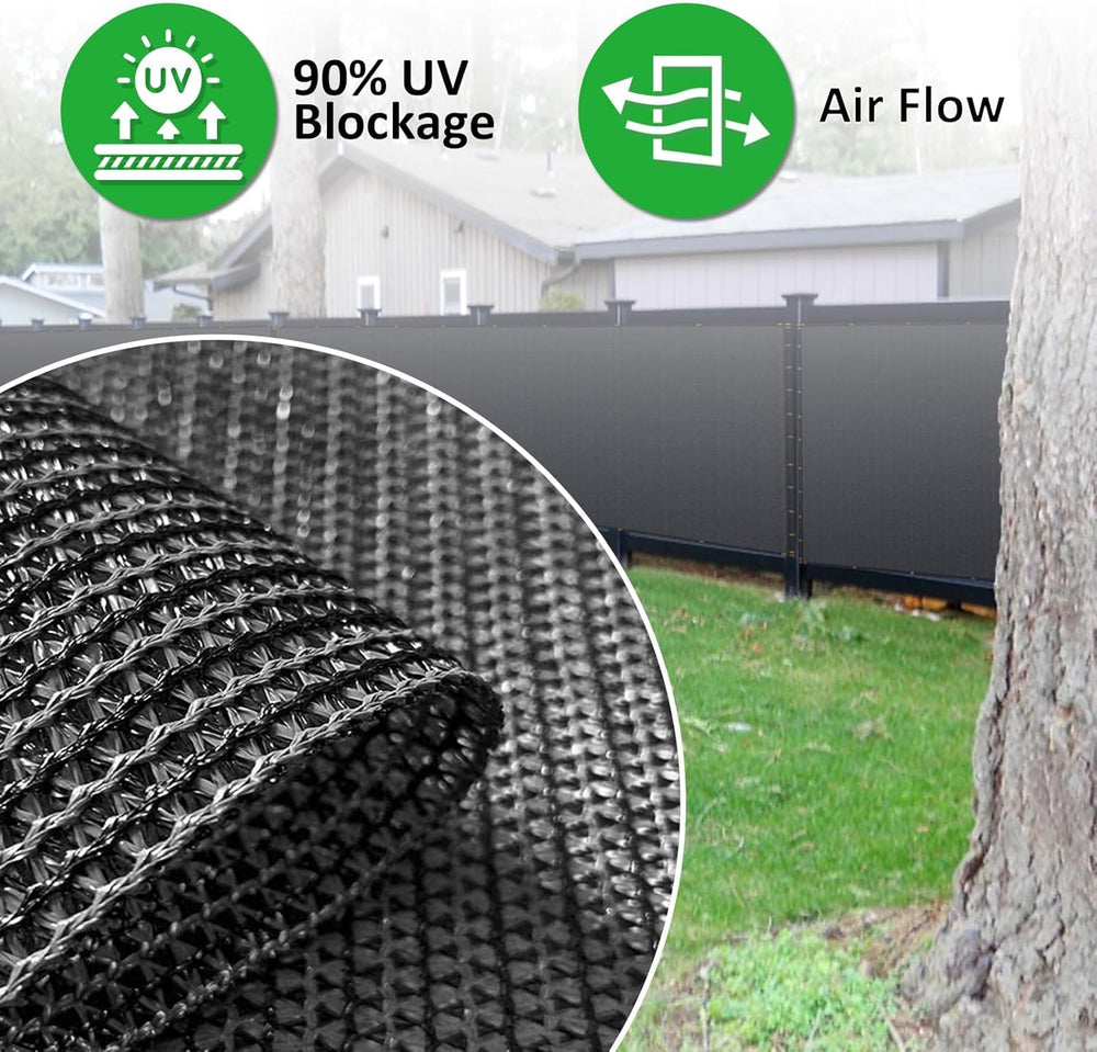 mychoiii installed on chain-link fence creating instant backyard privacy