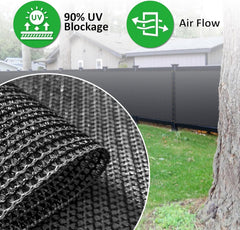 mychoiii installed on chain-link fence creating instant backyard privacy