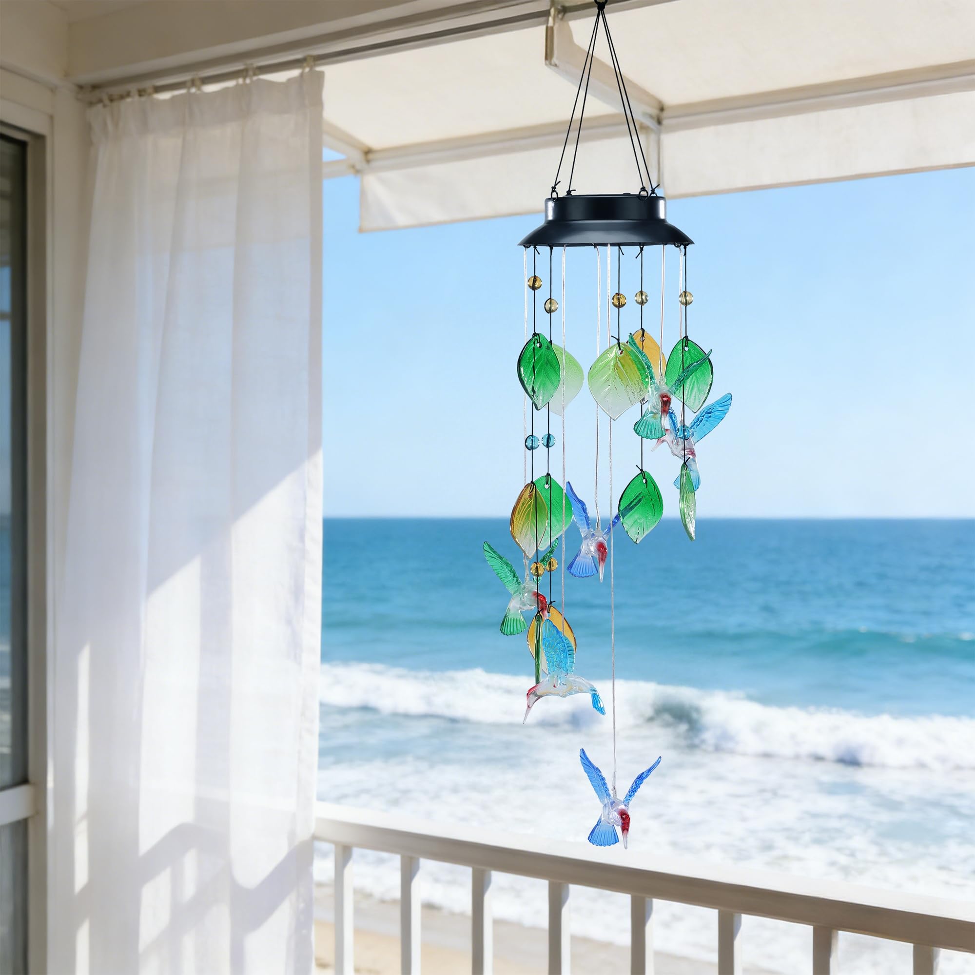 MYCRLIFE close-up of hand-painted resin hummingbird, bright color and weather resistance