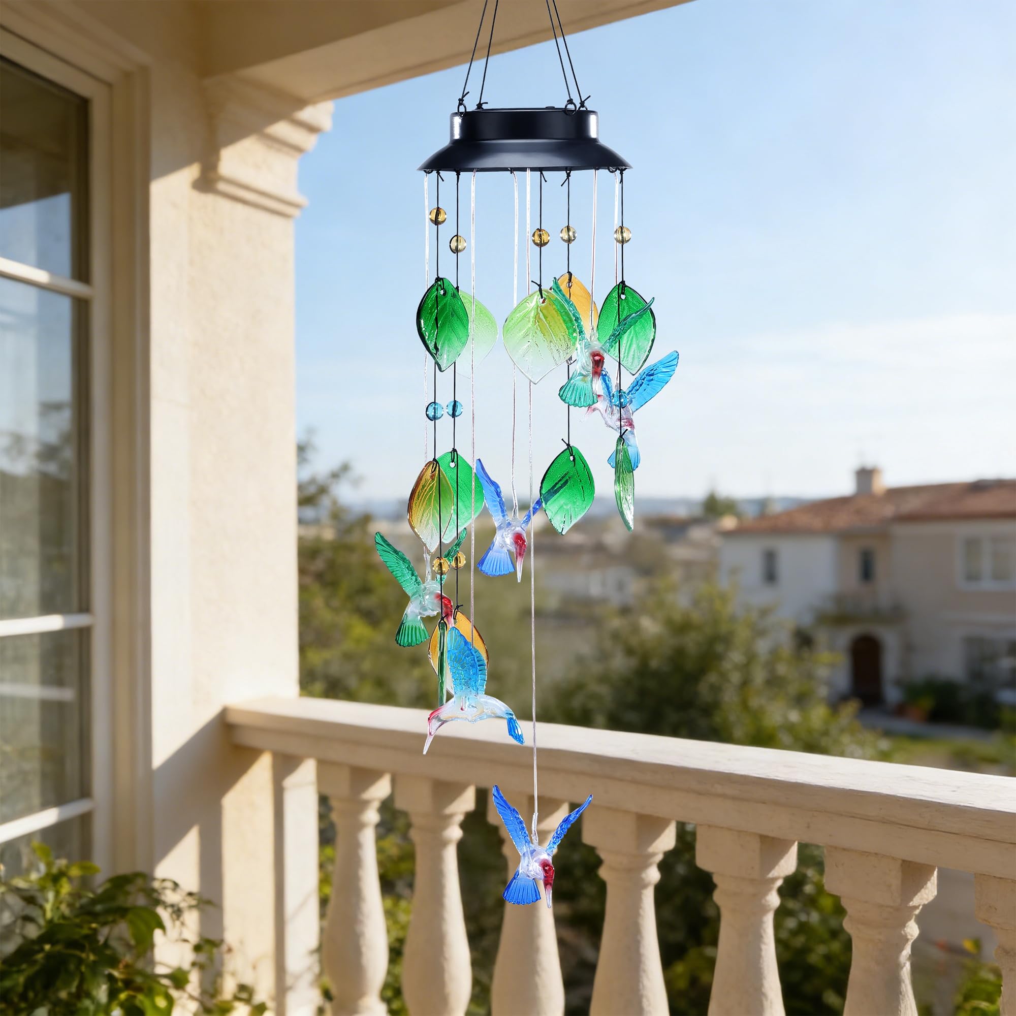 MYCRLIFE solar panel top view, charges during day for automatic LED illumination