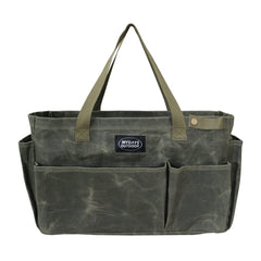 MYDAYS OUTDOOR front view of tote showing sturdy handle and organized pockets