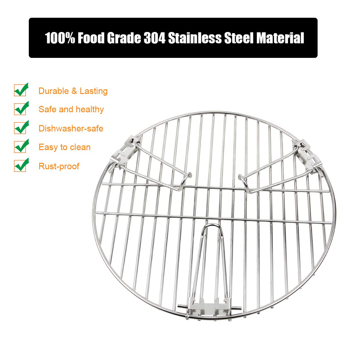 Mydracas close-up of 304 stainless steel grate showing sturdy construction
