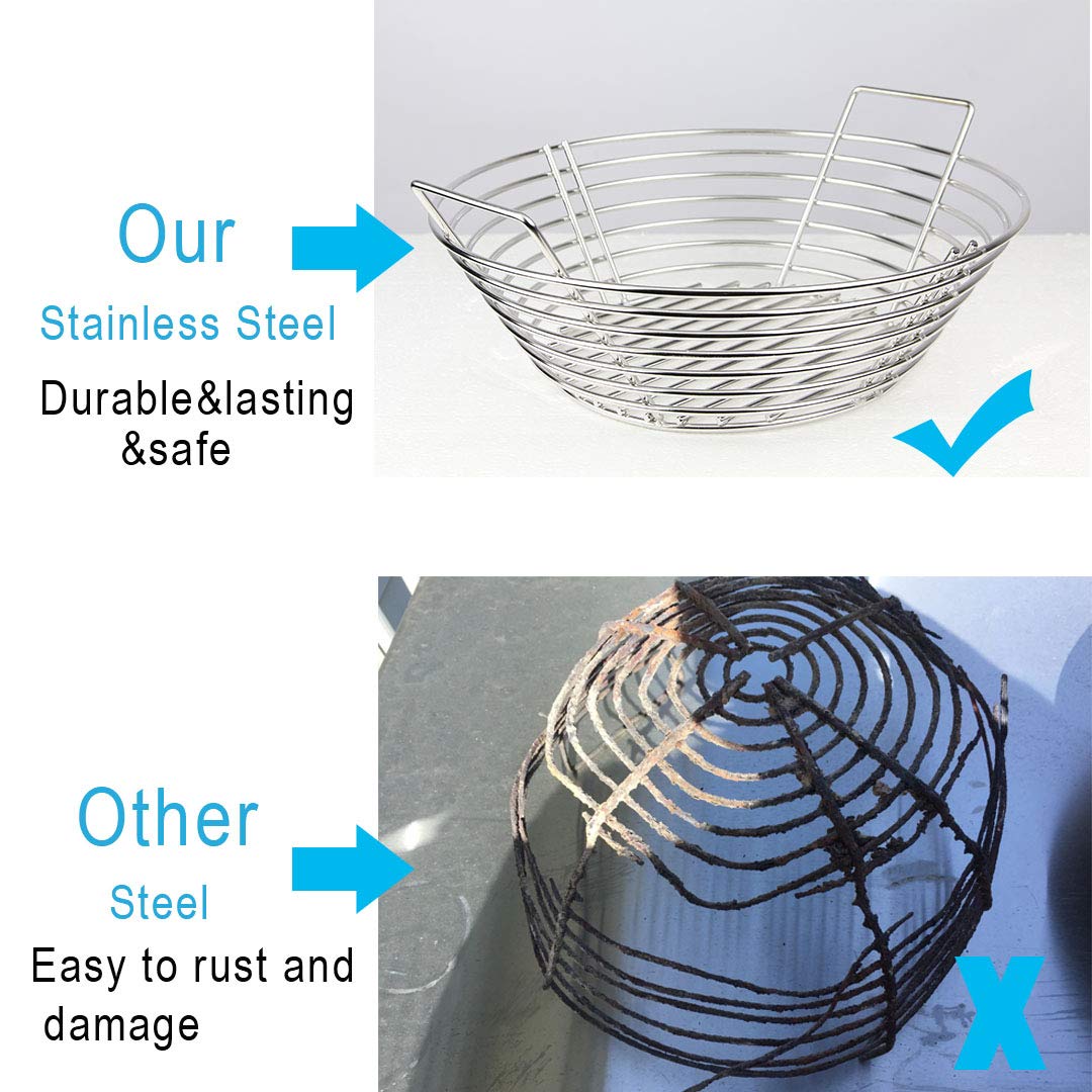 Mydracas divider inserted showing two-zone cooking to save charcoal