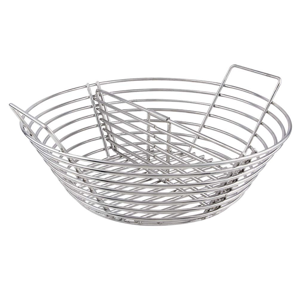 Mydracas front view of stainless steel basket showing airflow for better temperature control