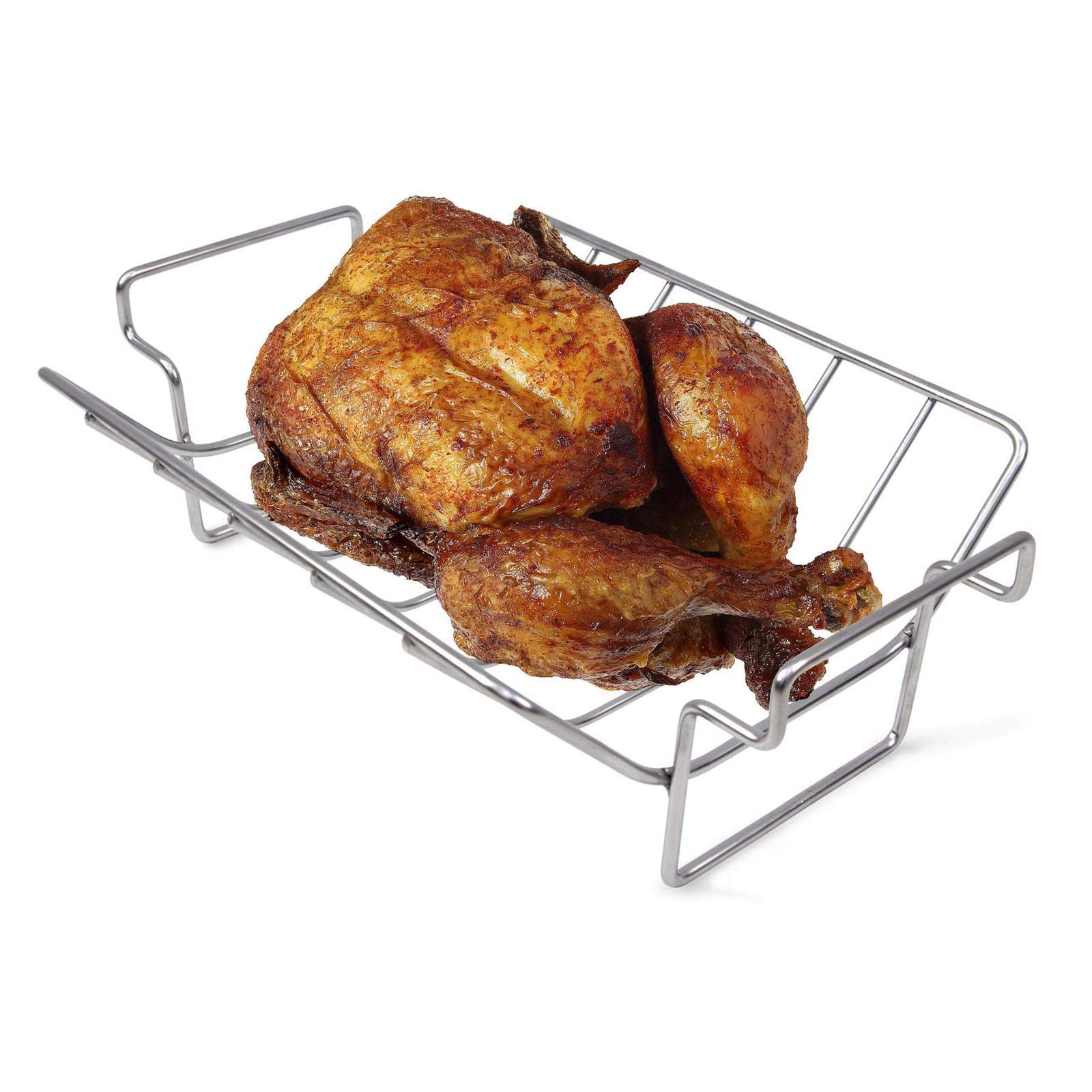 Mydracas front view of rib and roast rack showing sturdy build and space saving