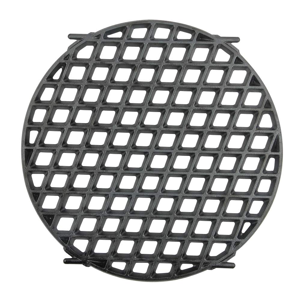 Mydracas front view sear grate showing sturdy cast iron and fit benefits