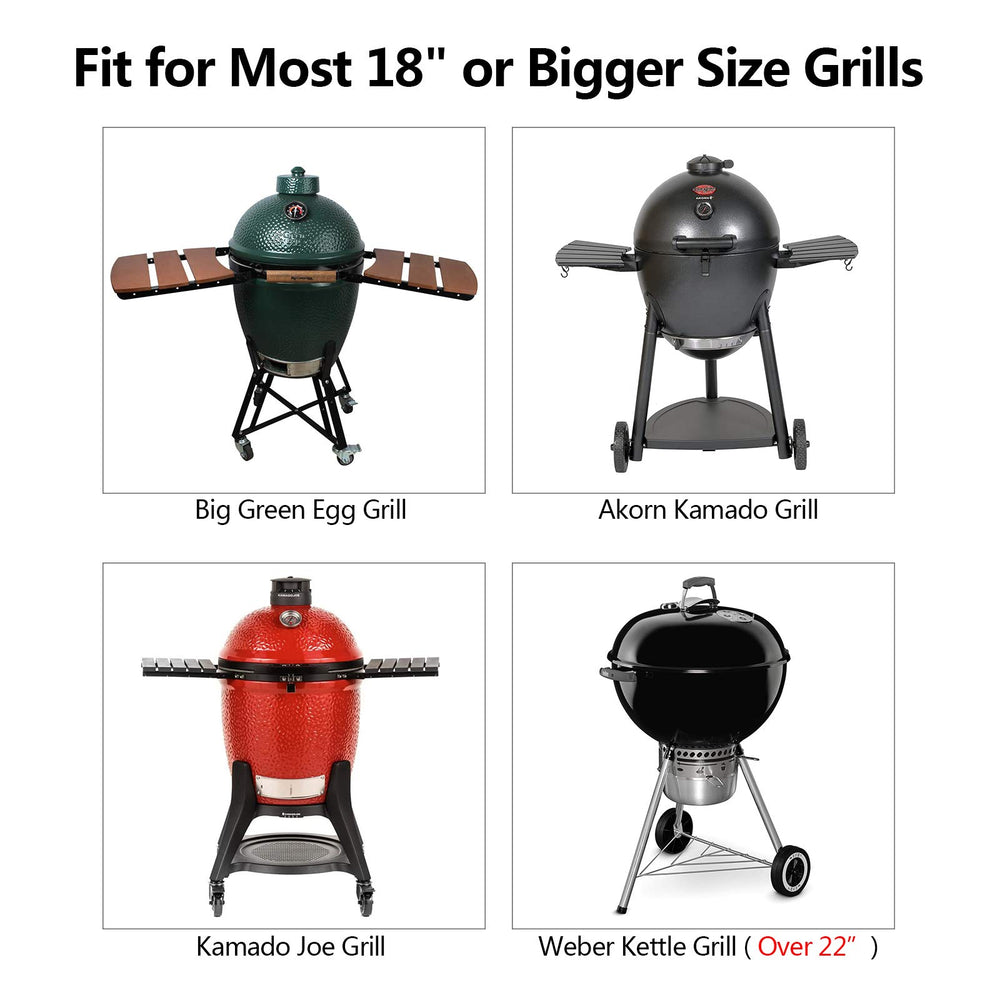 Mydracas rack fitted inside a Kamado Joe grill demonstrating compatibility