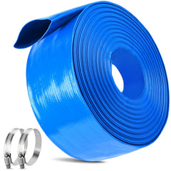 MYFAMIREA front view of 3in x 60ft hose showing length and blue color, durable choice