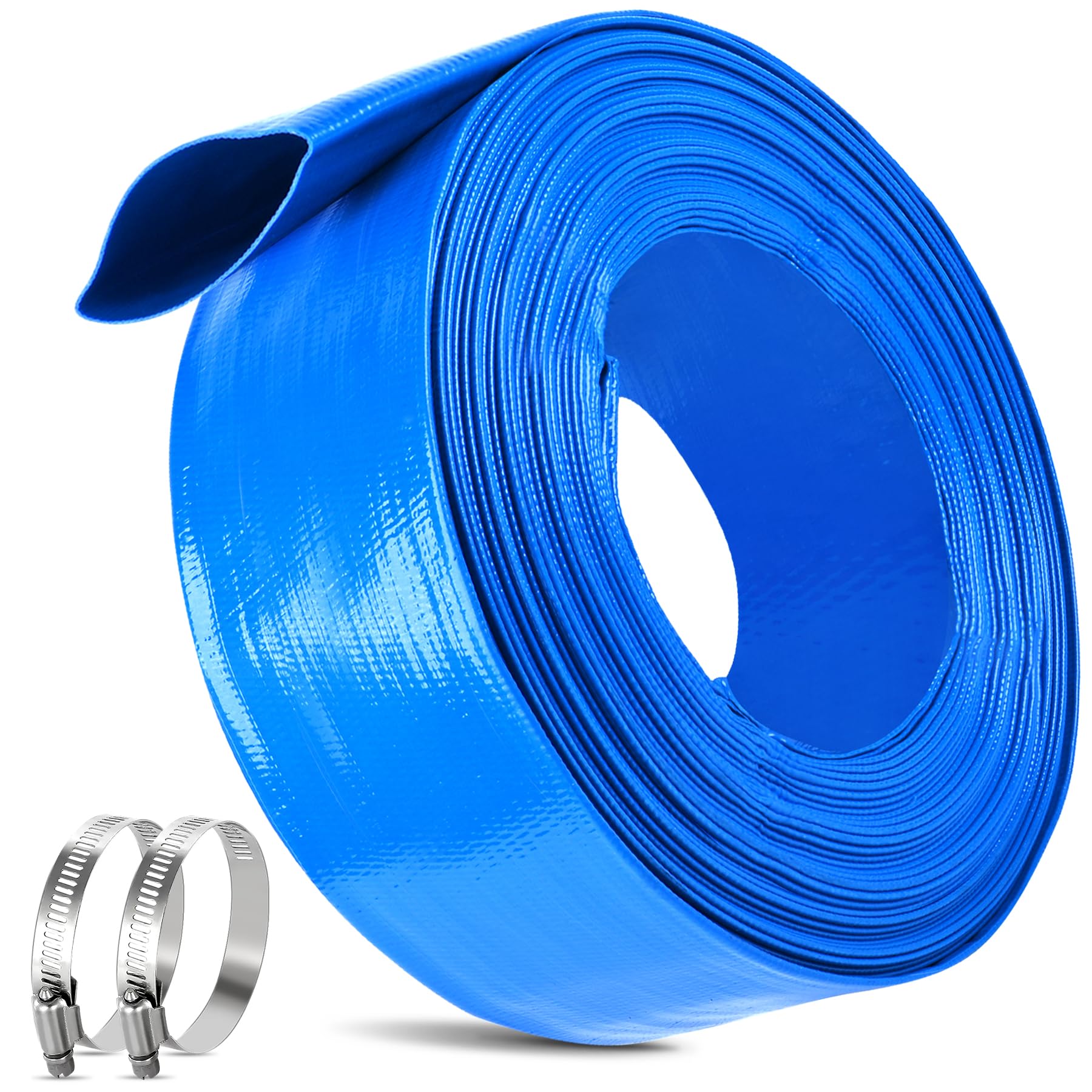 MYFAMIREA front view of packaged 2.5 in x 30 ft hose showing product and label, durable design