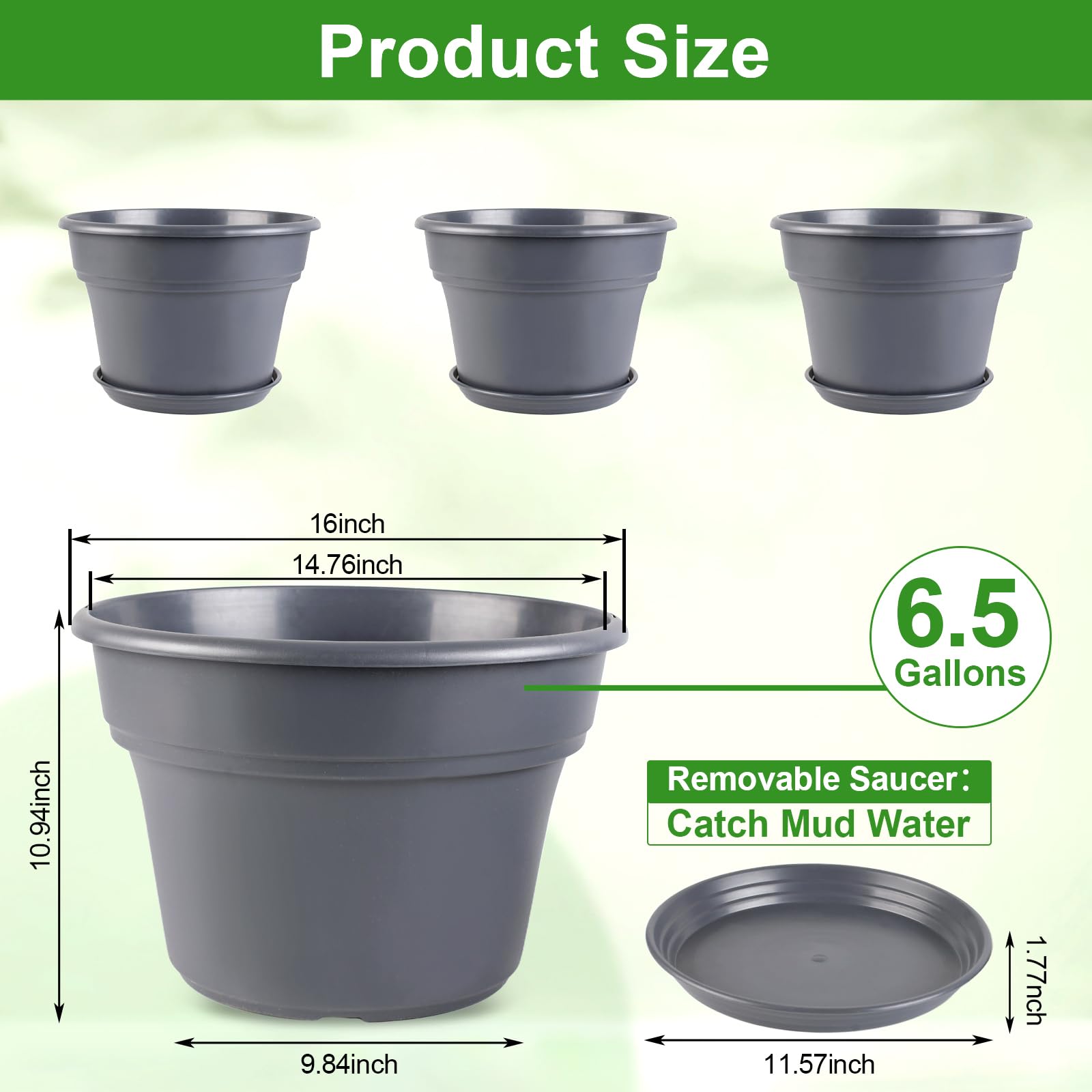 Myfeegoin drainage holes and removable saucer detail protecting surfaces from overflow benefit