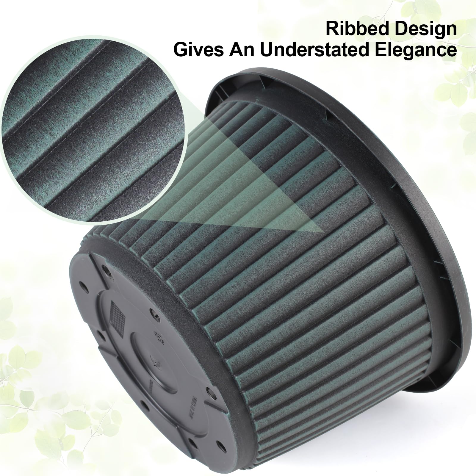 Myfeegoin pot seated on matching saucer showing spill capture and surface protection benefit