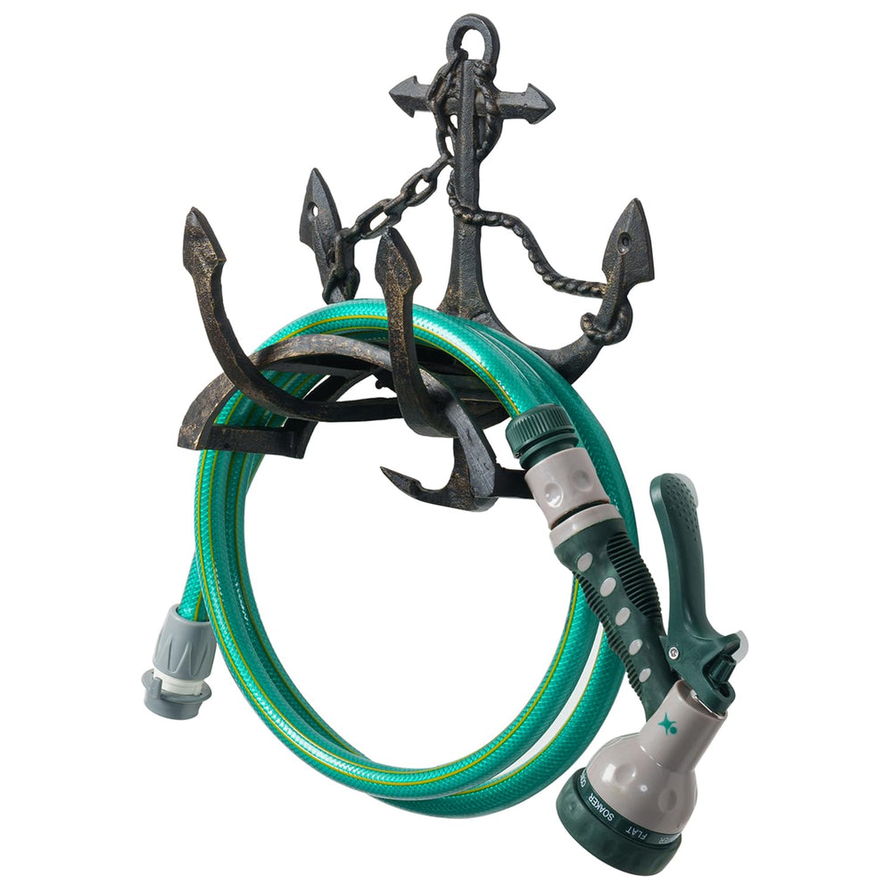 MyGift hanger mounted with hose coil demonstrating tidy storage and easy access