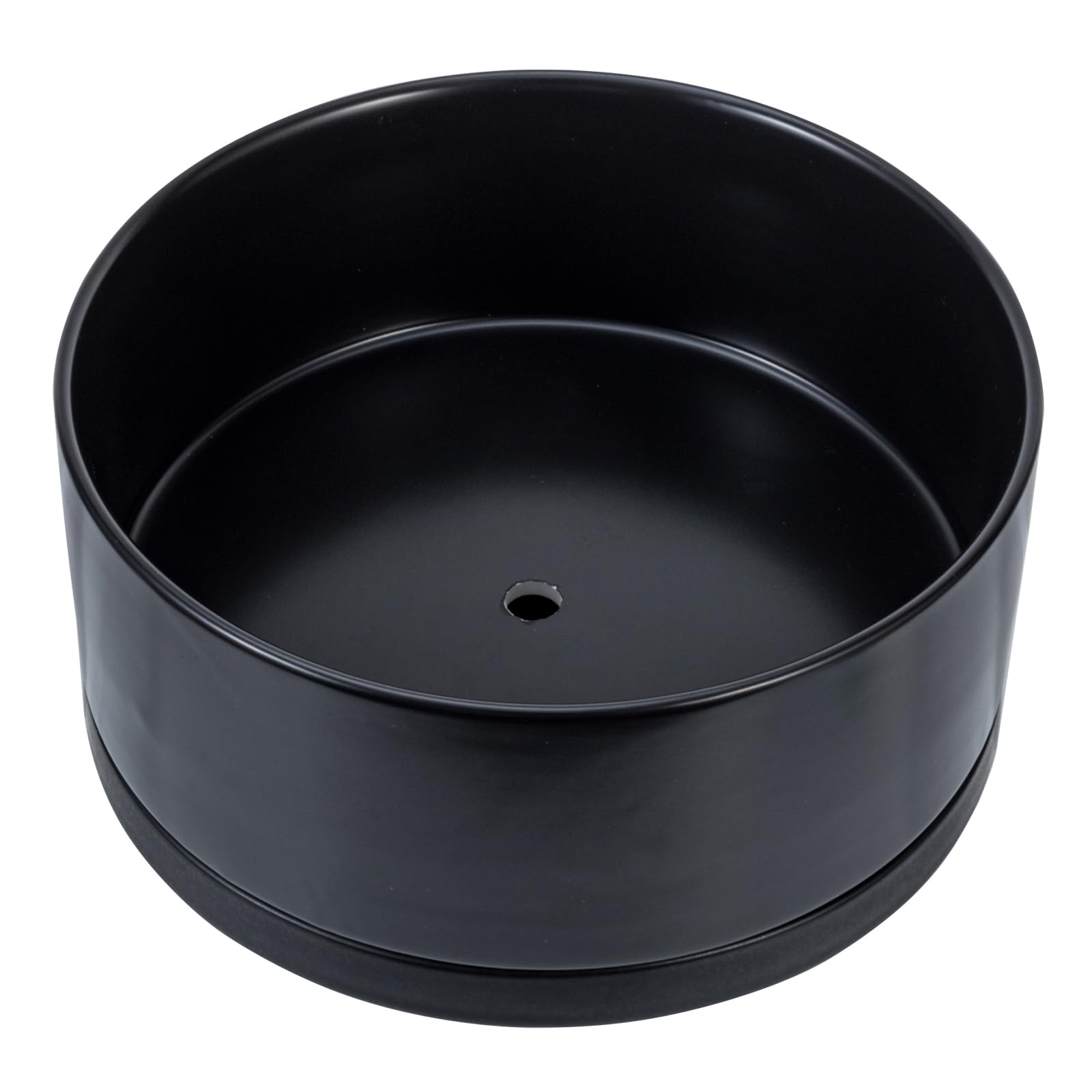 MyGift black ceramic planter front view showing modern silhouette and stability