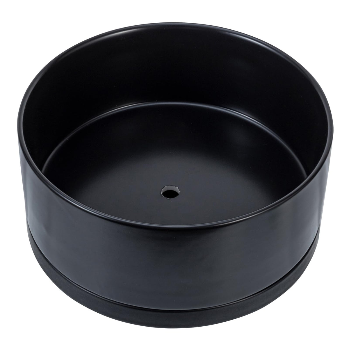 MyGift black ceramic planter front view showing modern silhouette and stability