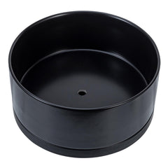 MyGift black ceramic planter front view showing modern silhouette and stability