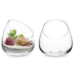 MyGift clear glass front view showing minimalist terrarium jars and modern appeal